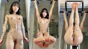สาวกล้ามสุดน่ารักโชว์กล้ามซิกแพ็คแก้ผ้า แหกหี Peachy Catsnack”พีชชี่ แคทสแนค” ออกกำลังกายแก้ผ้าเปลือยกายทาน้ำมันเต็มตัวหีปริ้นมีติ่งแหกใหเดูหน้ากล้อง